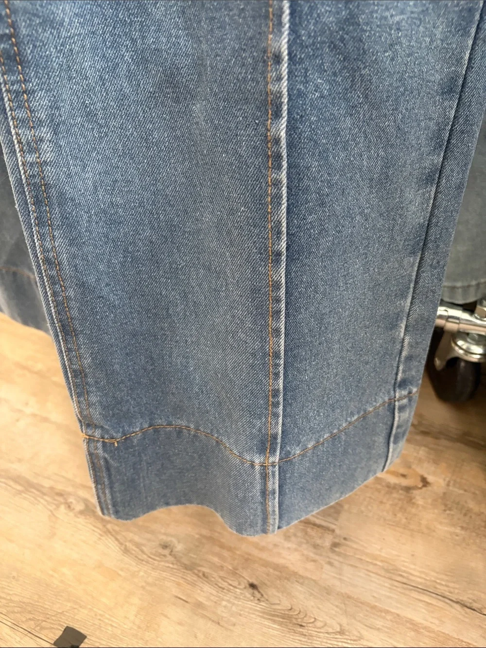 Blue Denim Straight-Leg Jeans